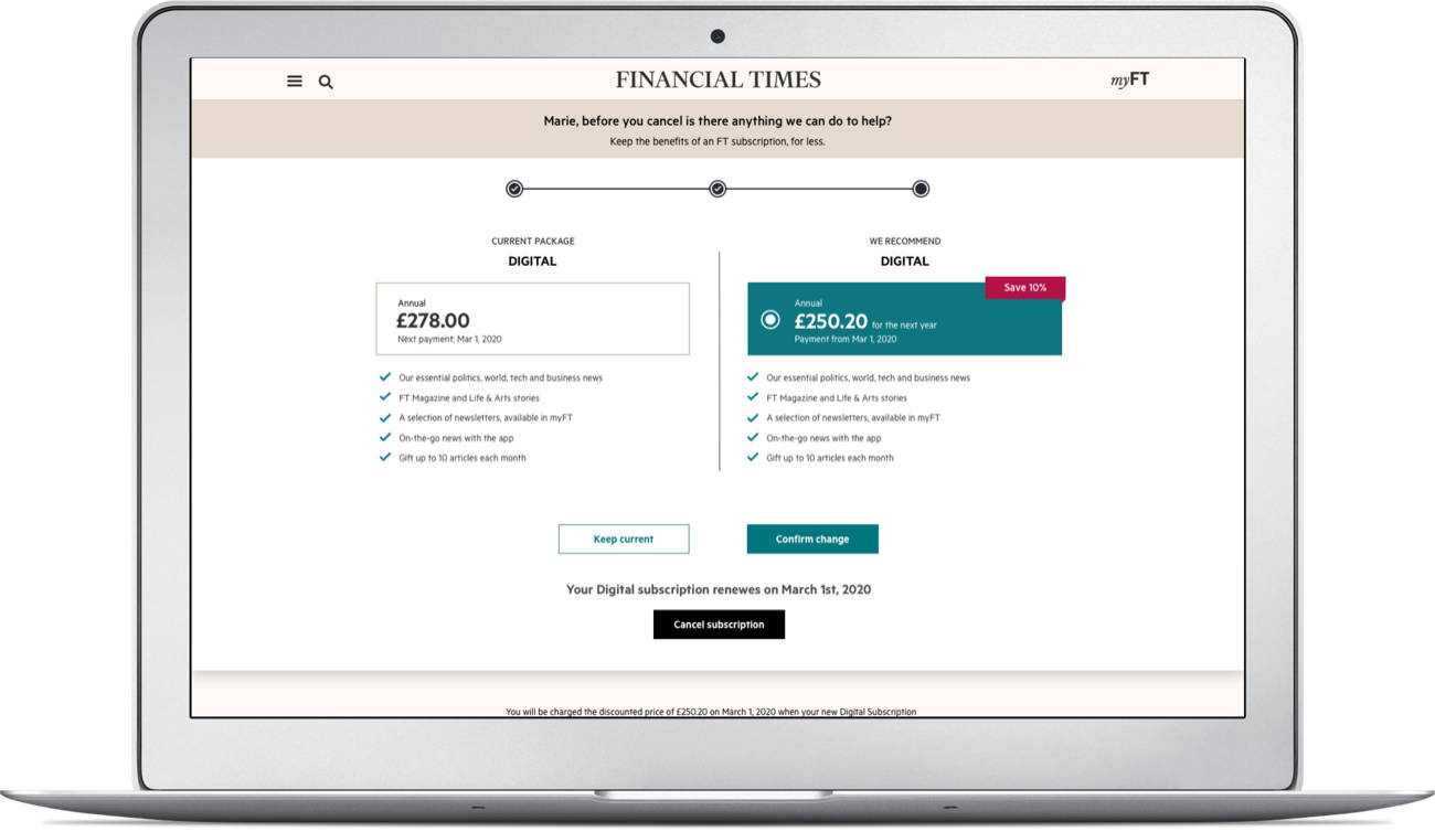 Laptop with offer page user interface
