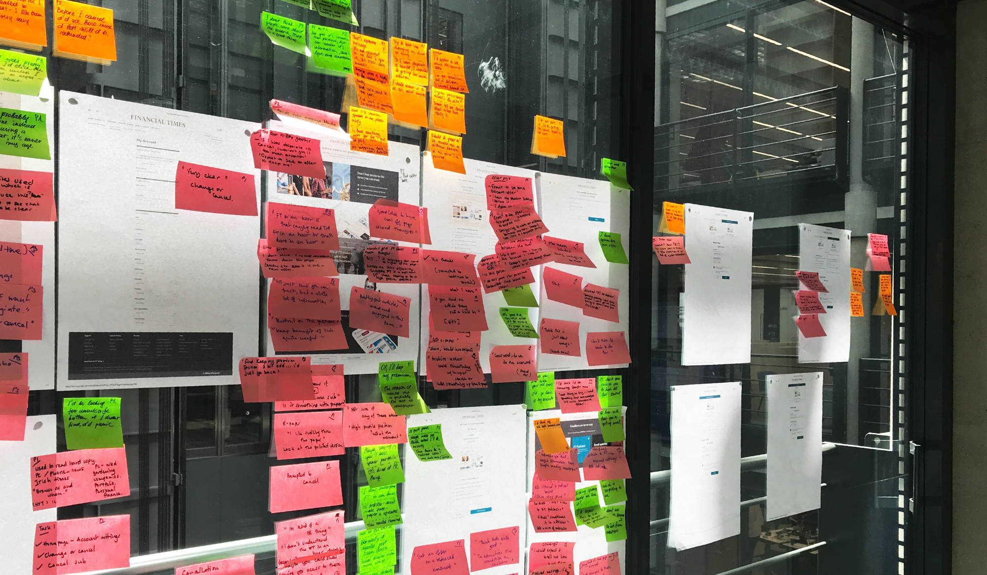 Interfaces prints with post-its